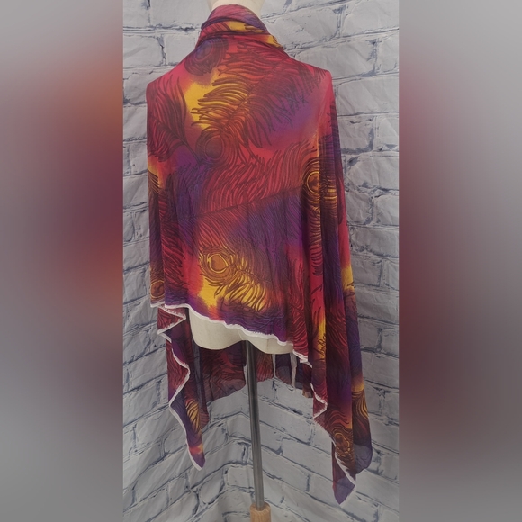 Mantero 1902 Wrap ScarfWrap Vintage 90s 1997 Made in Italy Floral Spa HQ 65"x52" - Picture 5 of 9